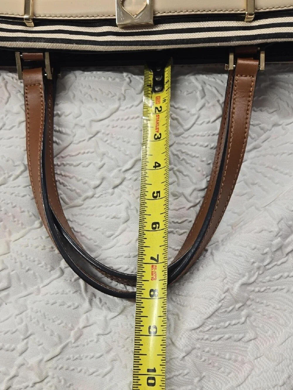 Kate Spade Houston Street Leo Striped Leather Satchel Tote